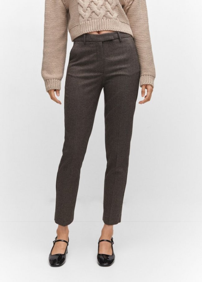 Mango Pantalón skinny tiro medio - Gris