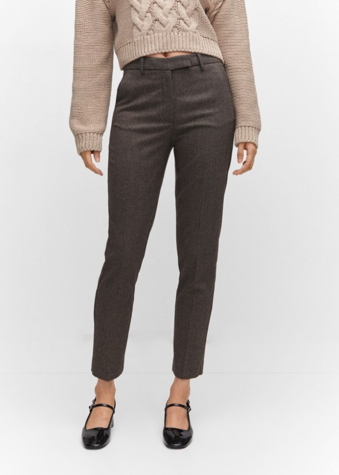 Mango Pantalón skinny tiro medio - Gris