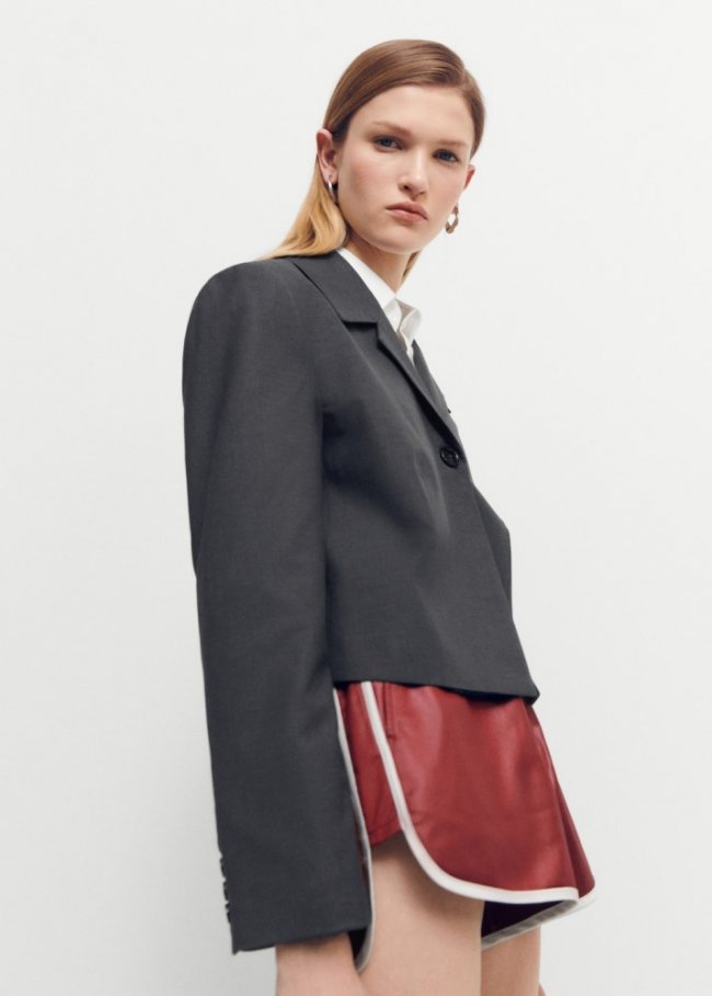 Mango Americana crop lana - Gris
