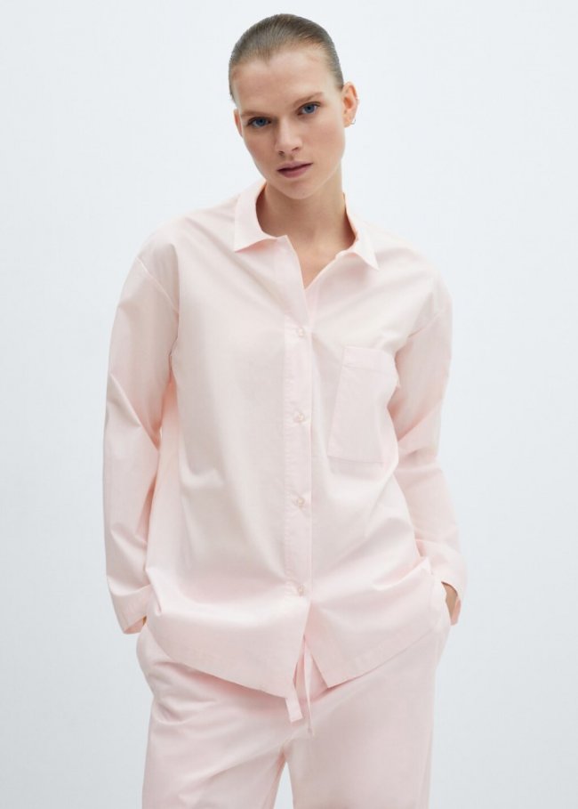 Mango Pijama dos piezas algodón - Rosa claro