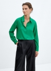 Mango Camisa fluida regular - Verde