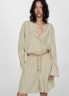 Mango Camisa lyocell lazo - Verde