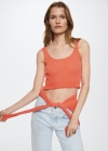 Mango Top crop canalé - Rojo coral