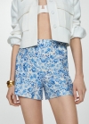 Mango Shorts rectos estampado floral - Azul