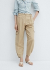 Mango Pantalón cargo lino - Beige