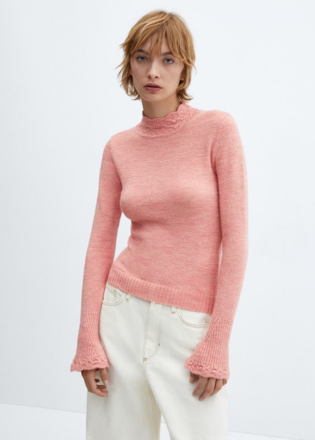 Mango Jersey punto crop - Rosa