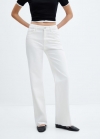 Mango Jeans wideleg tiro medio - Blanco