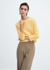 Mango Jersey punto trenzado - Amarillo pastel