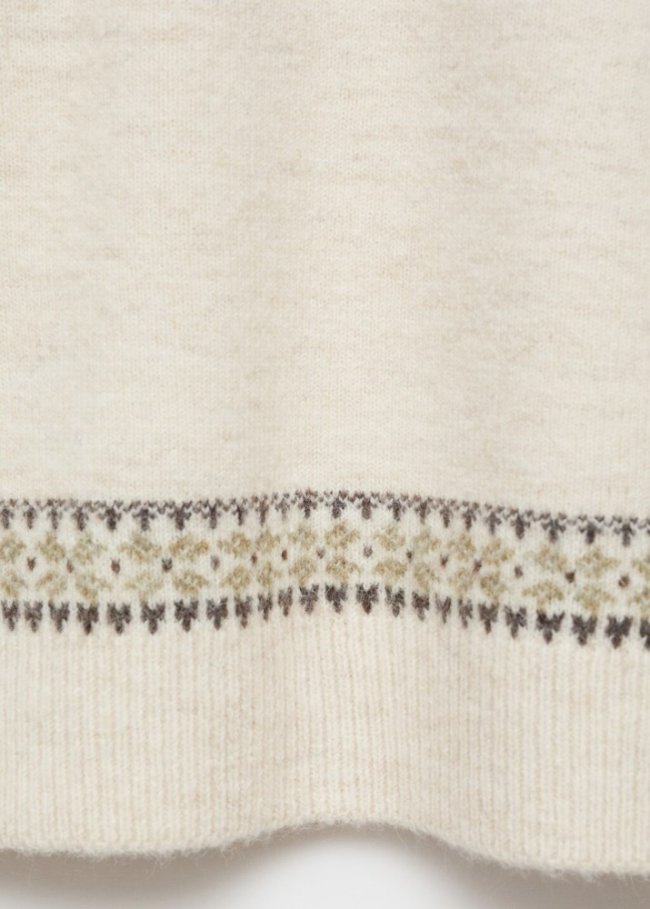 Mango Jersey punto cuello redondo - Crudo