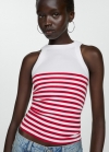 Mango Top estampado rayas - Rojo