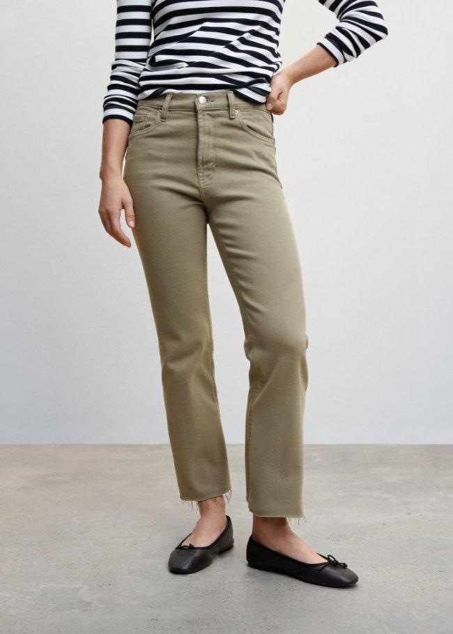 Mango Jeans flare crop - Khaki