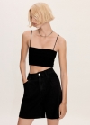 Mango Shorts vaqueros rectos - Denim negro