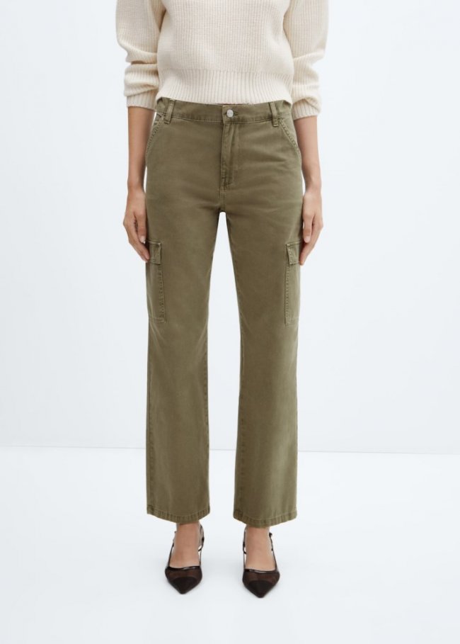 Mango Jeans cargo bolsillos - Khaki