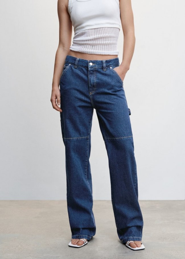 Mango Jeans cargo carpenter - Azul oscuro