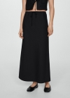 Mango Falda larga lazo ajustable - Negro