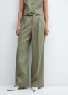 Mango Pantalón traje pinzas - Verde pastel