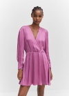 Mango Vestido satinado cruzado - Rosa