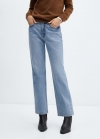 Mango Jeans rectos tiro medio - Azul bleach