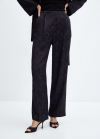Mango Pantalón traje jacquard - Azul noche