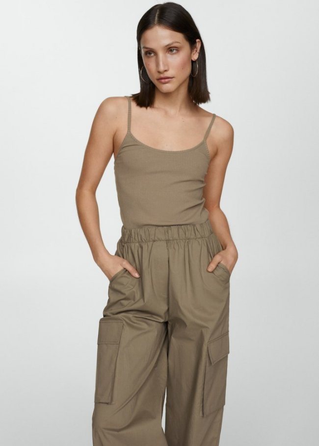 Mango Mono parachute tirantes - Khaki