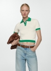 Mango Jersey punto cuello polo - Arena