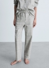 Mango Pantalón pijama franela cuadros - Gris