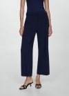 Mango Pantalón recto botones - Azul marino oscuro