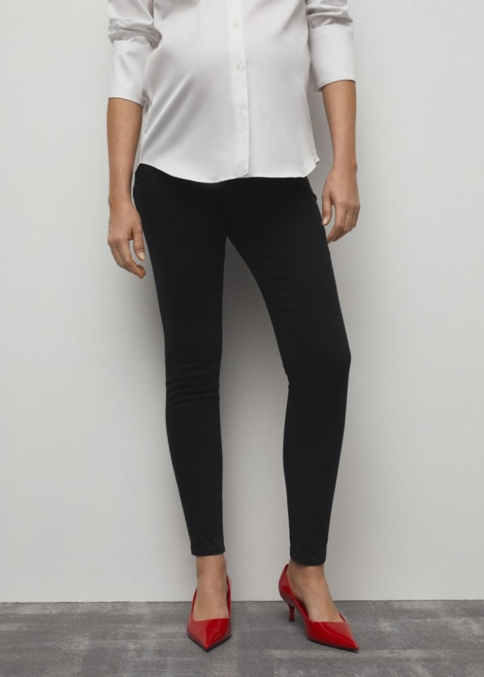 Mango Jeans skinny premamá - Denim negro
