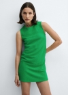 Mango Vestido punto textura - Verde
