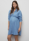 Mango Vestido camisero vaquero - Azul medio