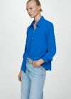 Mango Camisa fluida regular - Azul noche