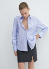 Mango Camisa regular mezcla algodón lyocell - Azul celeste