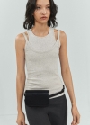 Mango Top tirantes cuello escotado - Gris medio vigoré