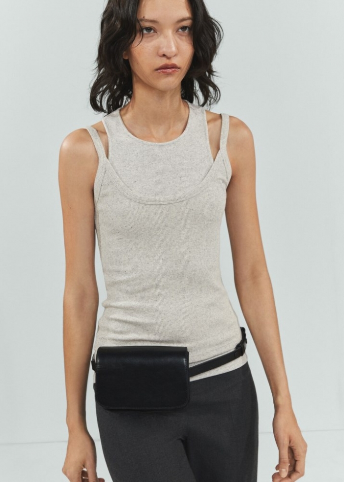 Mango Top tirantes cuello escotado - Gris medio vigoré