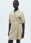Mango Vestido lyocell cinturón - Beige