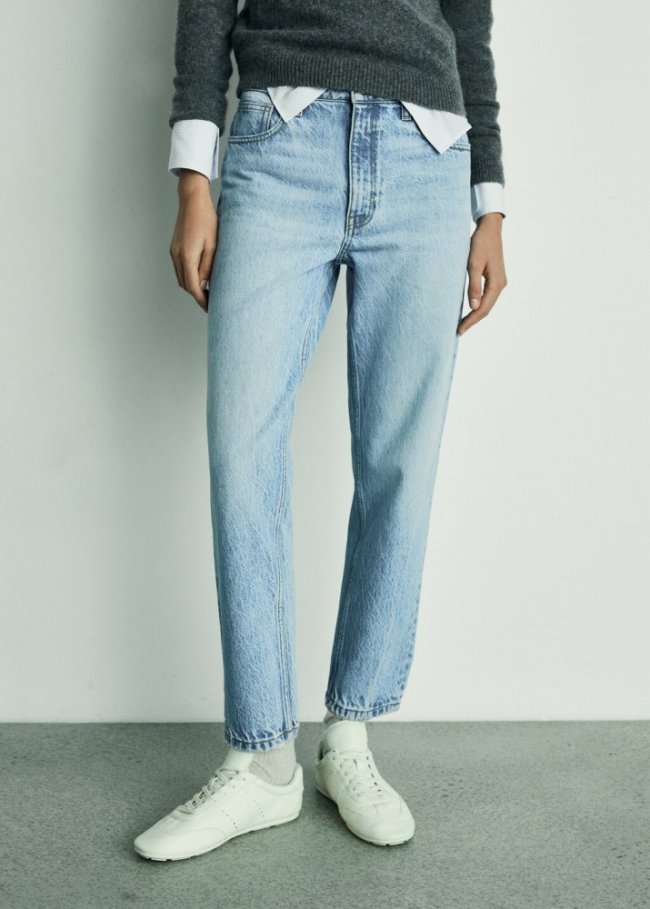 Mango Jeans Mom2000 mom tiro alto - Azul medio