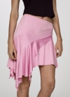 Mango Falda asimétrica volantes - Rosa pastel