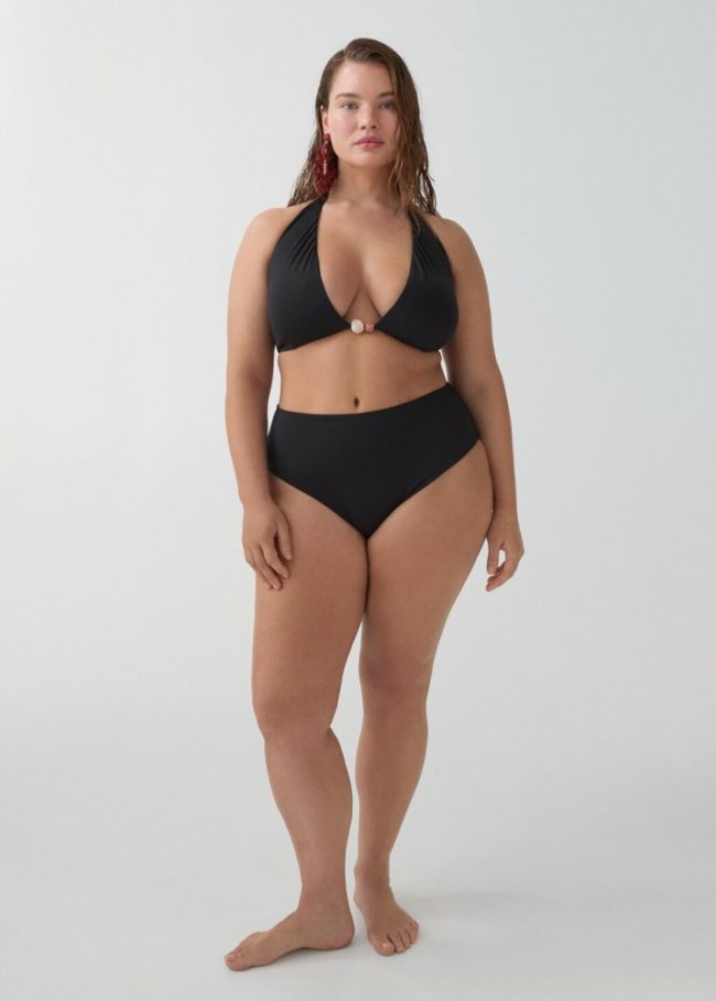 Mango Braguita bikini tiro alto - Negro
