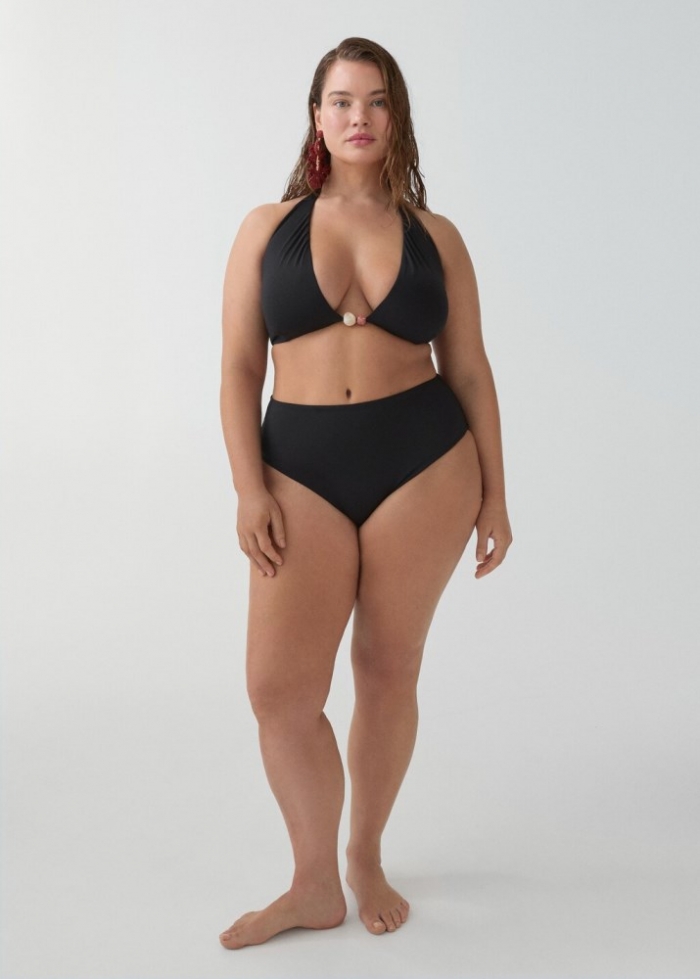 Mango Braguita bikini tiro alto - Negro