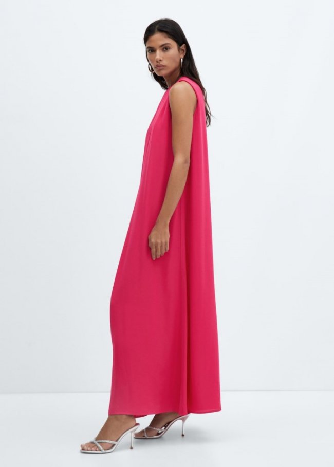 Mango Vestido detalle abertura - Fucsia