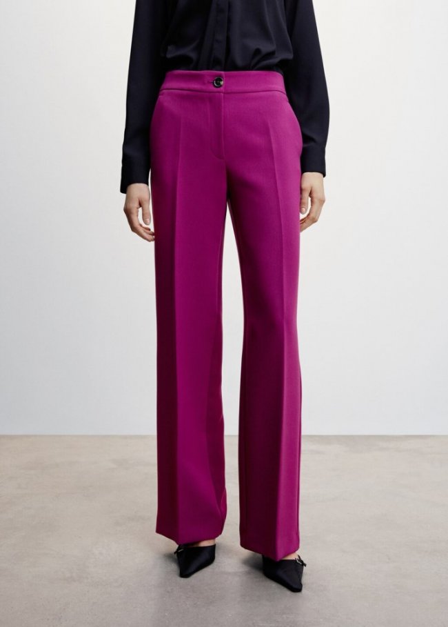 Mango Pantalón palazzo fluido - Fucsia