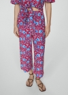 Mango Pantalón culotte estampado floral - Rojo