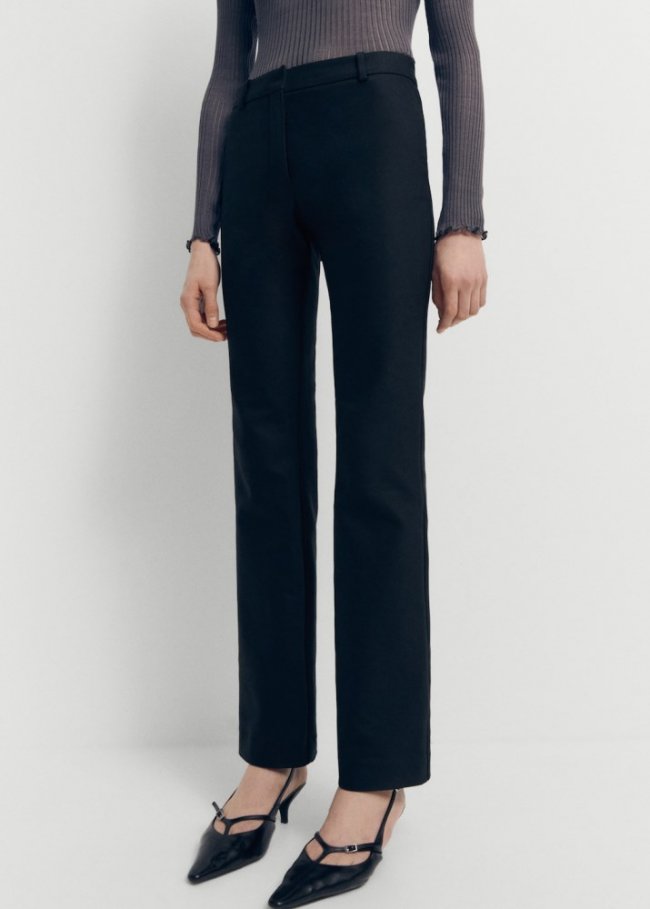 Mango Pantalón traje aberturas - Negro