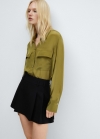 Mango Camisa fluida bolsillos - Khaki