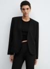 Mango Americana hombros estructurados - Negro