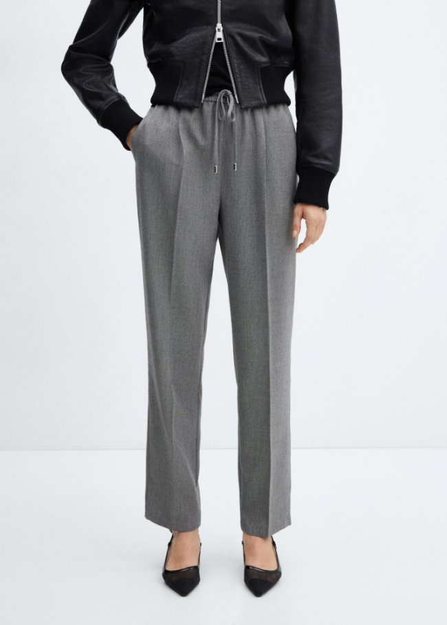 Mango Pantalón jogger fluido - Gris medio vigoré