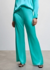 Mango Pantalón palazzo satinado - Turquesa