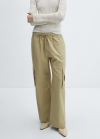 Mango Pantalón cargo cintura elástica - Beige