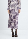 Mango Falda tie-dye satinada - Morado claro/pastel