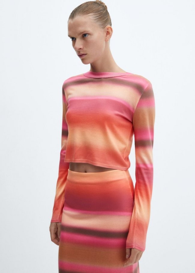 Mango Jersey estampado degradado - Naranja
